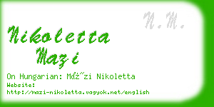 nikoletta mazi business card